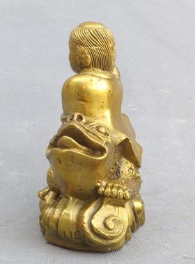 风水铜器纯铜金蟾招财刘海戏金蝉客厅家居装饰品工艺品摆件