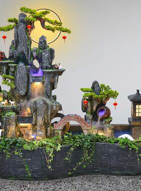 大型假山流水摆件瀑布喷泉循环水景庭院酒店花园露台造景户外鱼池