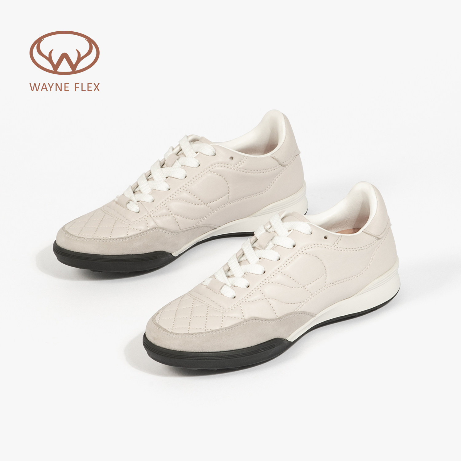 【燕老板专属】韦恩Wayne Flex菱格纹小绵羊皮休闲鞋女鞋3167,淘宝优惠券,粉丝福利购,淘宝优惠卷