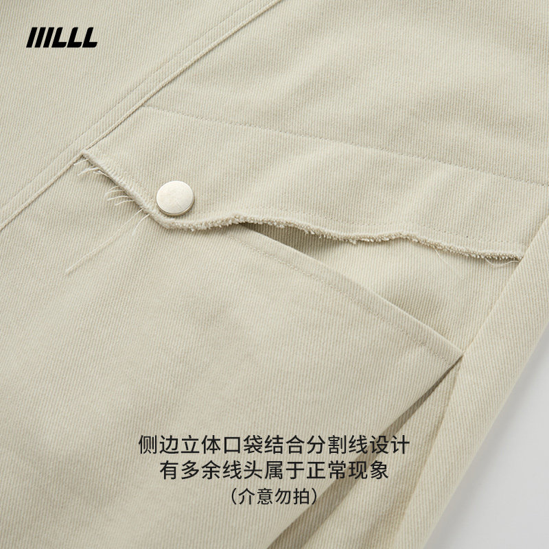 IIILLL童锦程休闲裤子男秋冬2025新款解构阔腿弯刀裤多口袋工装裤,淘宝优惠券,粉丝福利购,淘宝优惠卷