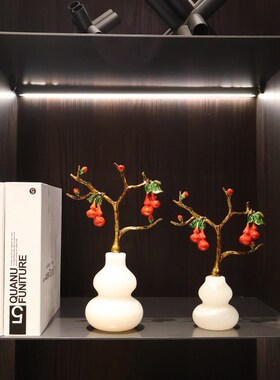玉葫芦客厅酒柜办公室装饰品摆件轻奢创意彩工艺品礼物