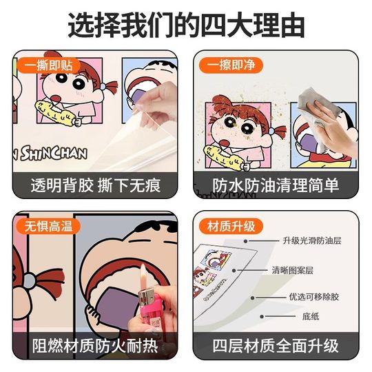 厨房防油贴纸蒸蒸日上灶台防水静电墙贴防火耐高温新居墙面装饰