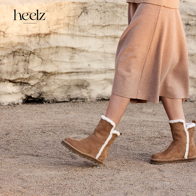 heelz设计师手工鞋履｜都市牧羊人系列羊羔毛雪地靴1.5公分