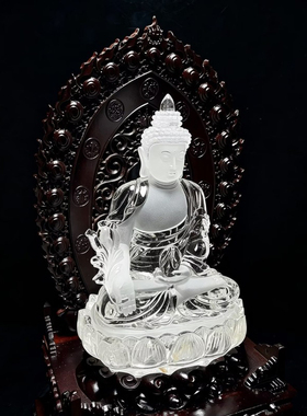 白水晶药师佛居家供奉吉祥摆件