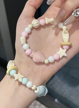 可爱小鱼陶瓷手链卡通百搭情侣