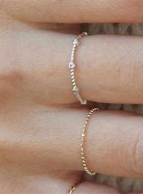 新款楷灿同款素圈戒指女情侣款设计高级时尚个性食指学生闺蜜礼物