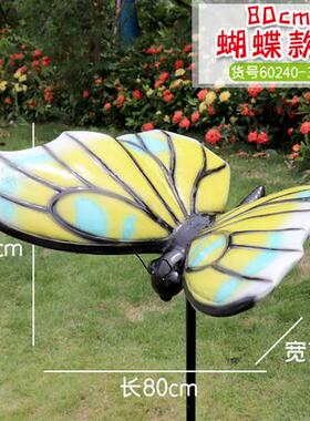 户外园林仿真蝴蝶玻璃钢雕塑花园庭院草坪公园动物景观装饰品摆件