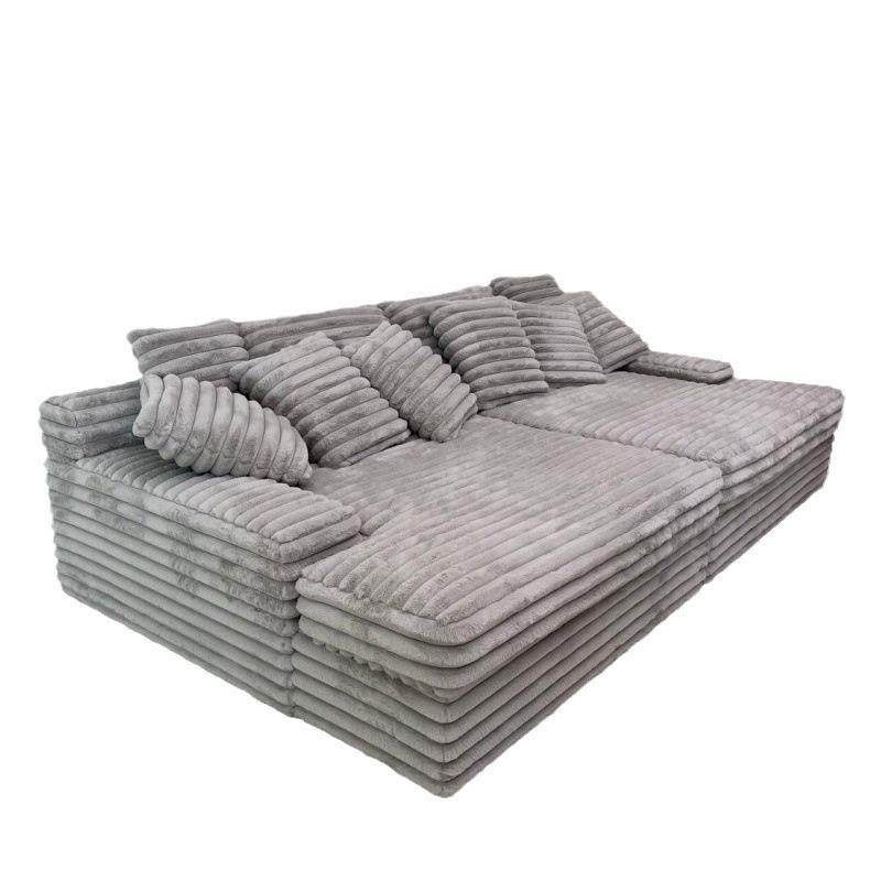 北欧轻奢懒人粗条绒沙发巨大坐深可拆洗民宿简约客厅阳台卧室沙发,淘宝优惠券,粉丝福利购,淘宝优惠卷