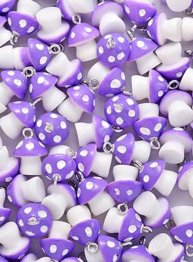10Pcs 6 Color mushroom Charms Diy Findings Keychain Bracelet