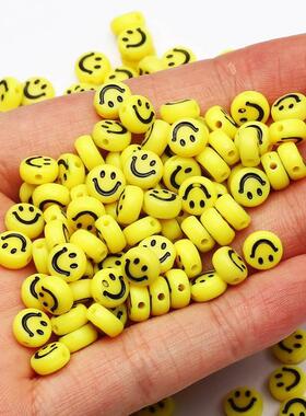 7mm Colorful Smiley Acrylic Beads Loose Spacer Round Beads F