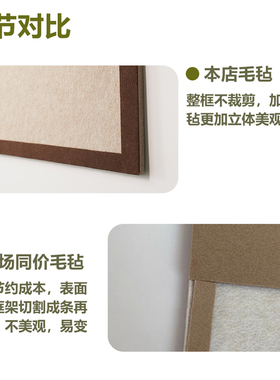 毛毡板玄关照片展示墙圆弧创意墙贴免打孔安装卧室背景墙软木板