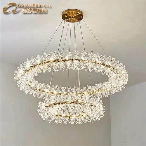 别墅大吊灯复式楼中楼梯圆环网红长灯大厅酒楼圈圈灯具水晶大吊灯,淘宝优惠券,粉丝福利购,淘宝优惠卷