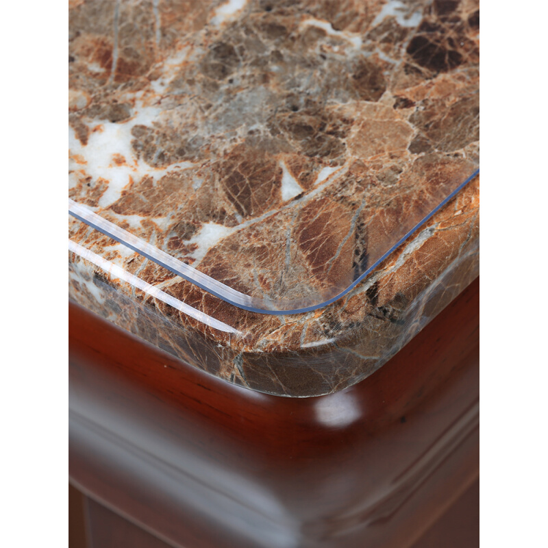 中田软玻璃餐桌布艺磨砂透明水晶板防水防油防烫PVC免洗茶几桌垫 - 图1