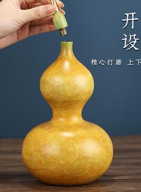 彩铜葫芦开口铜摆件乔迁礼品客厅书房办公室高端大气上档次工艺品
