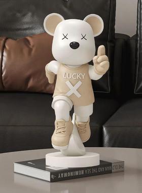 活力奔跑暴力熊桌面摆件客厅轻奢高级感礼品电视柜酒柜书柜装饰品