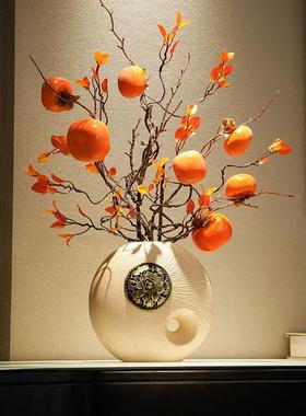 新中式招财鹿摆件客厅电视柜轻奢高档装饰玄关博古架摆设花瓶水晶