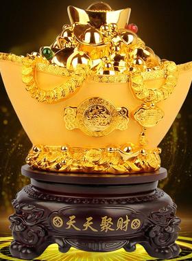 金元宝聚宝盆存钱罐摆件招财工艺品风水家居客厅装饰店铺开业摆设