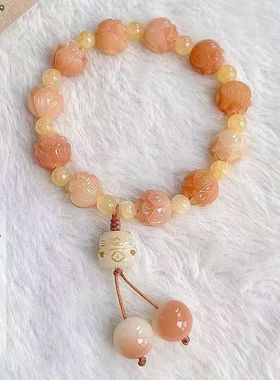 新款桃花锦鲤新中式手串国风锦鲤小众生日礼物百搭文玩盘玩手串