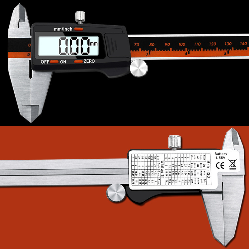 塑料表头数显卡尺 数显电子高精度游标卡尺 不锈钢尺身 0-150mm