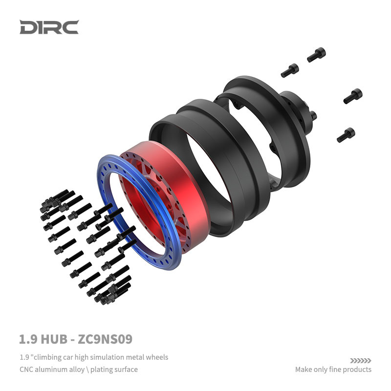 D1RC baja1000 1.9寸金属攀爬车仿真轮毂 TRX4 scx10三代 ZC9NS09 - 图1