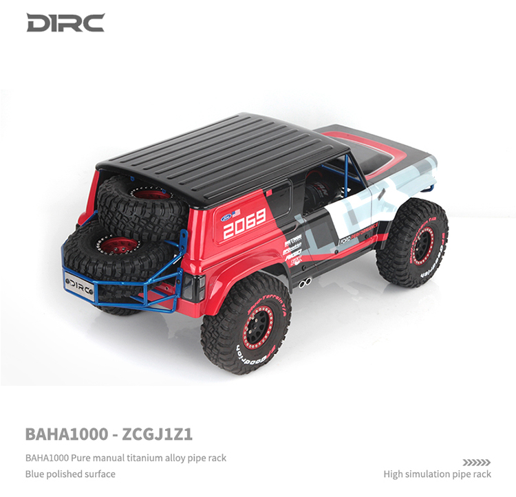 D1RC TRX4福特烈马 巴哈baja1000赛车 bronco 钛合金可拆卸备胎架 - 图2