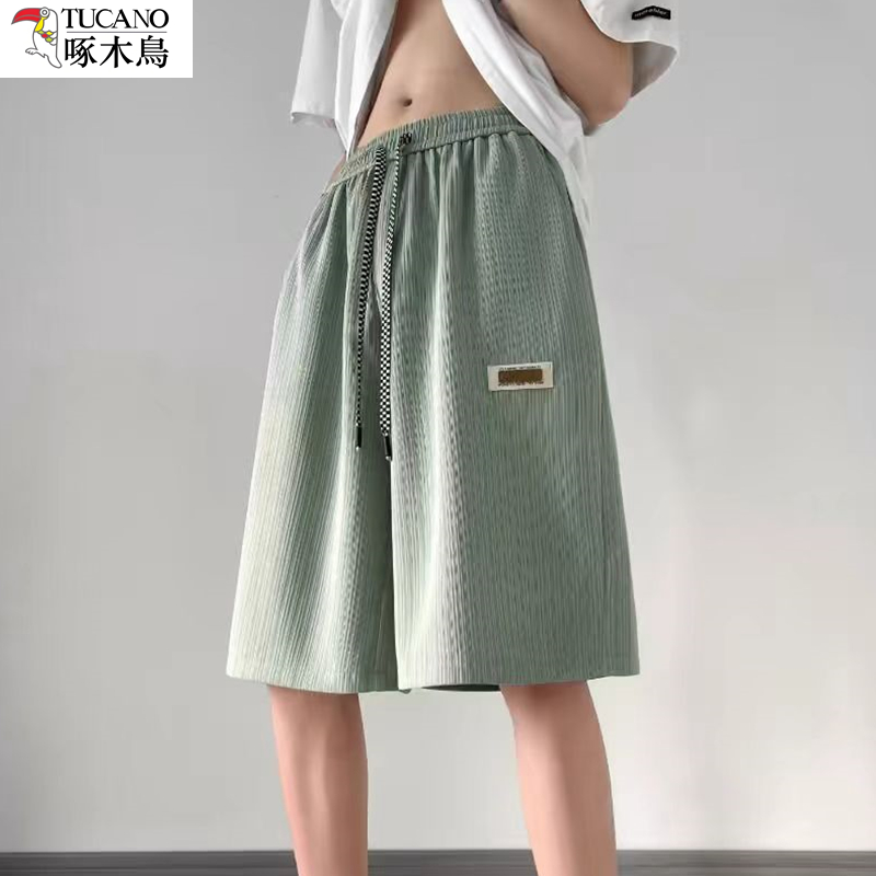 啄木鸟2024新款潮流休闲男女短裤夏季薄款宽松垂感直筒五分裤_淘新衣内在之美内衣店_男装-第3张图片-提都小院