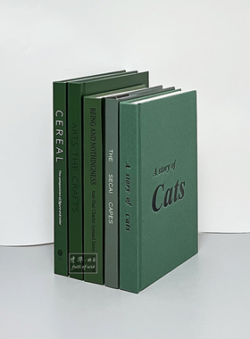 简约绿色装饰真书轻奢样板房书柜玄关可翻页仿真道具书籍饰品摆件