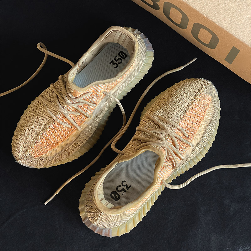 库椰子鞋350黑满天星莆田男女鞋2025新款OG YEEZY透气运动休闲鞋 - 图1