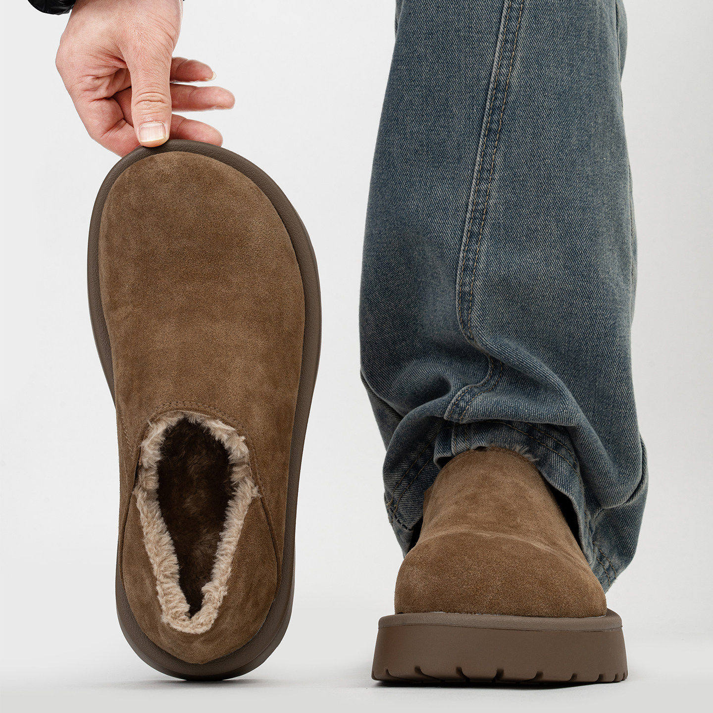 厚底大头乐福鞋男豆豆鞋加绒保暖增高全包勃肯鞋雪地靴小土豆棉鞋,淘宝优惠券,粉丝福利购,淘宝优惠卷