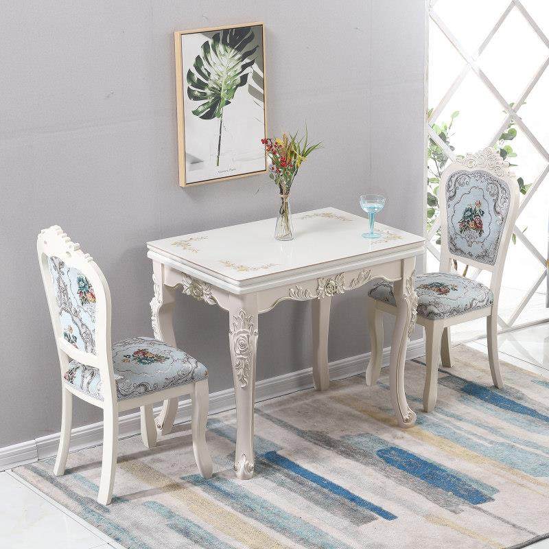 折叠餐桌家用小户型欧式餐桌椅组合简约岩板实木省空间可伸缩餐桌,淘宝优惠券,粉丝福利购,淘宝优惠卷