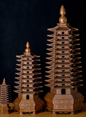 紫铜文昌塔13层铜塔书房书桌摆件客厅办公室桌面高端装饰铜工艺品