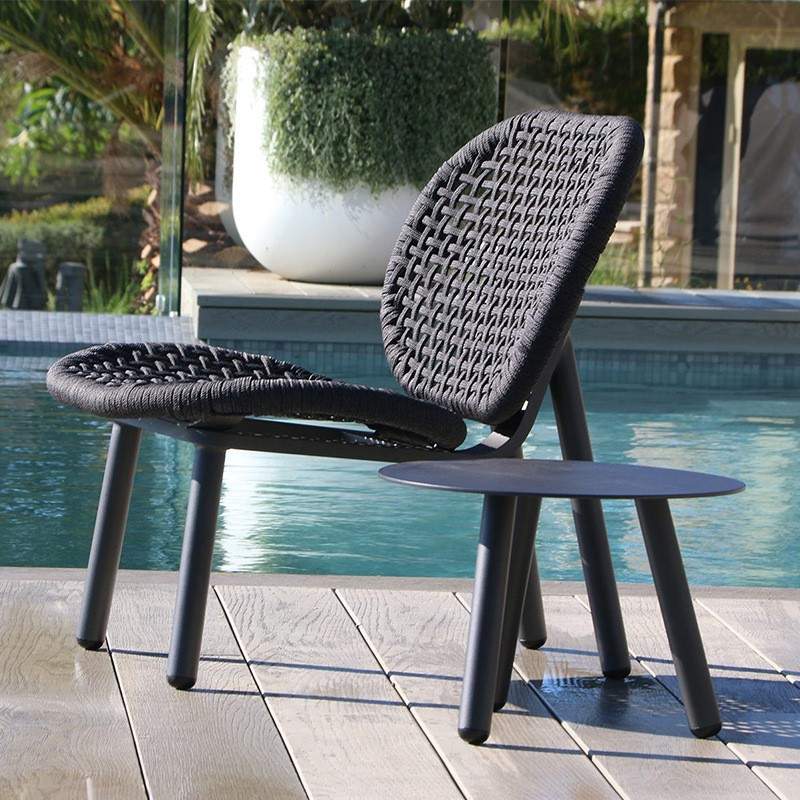 创意户外沙发单人藤椅茶几阳台三件套茶几民宿露台花园椅防水防晒 - 图2