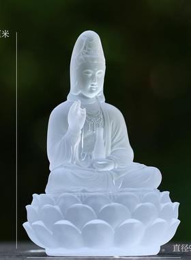 琉璃净瓶坐莲观音菩萨佛像摆件居家客厅佛堂寺庙桌面供奉观世音