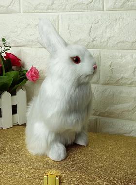 仿真兔子摆件4色可选用不掉毛兔子装饰品生日礼物礼品生肖兔包邮