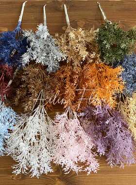 仿真5叉小把束香草 多色塑料松草打底点缀装饰用婚庆插花迷雾雾凇