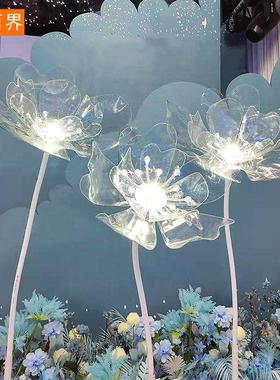 百界婚庆道具透明亚克力路引花婚礼t台布置舞台迎宾花朵装饰摆件