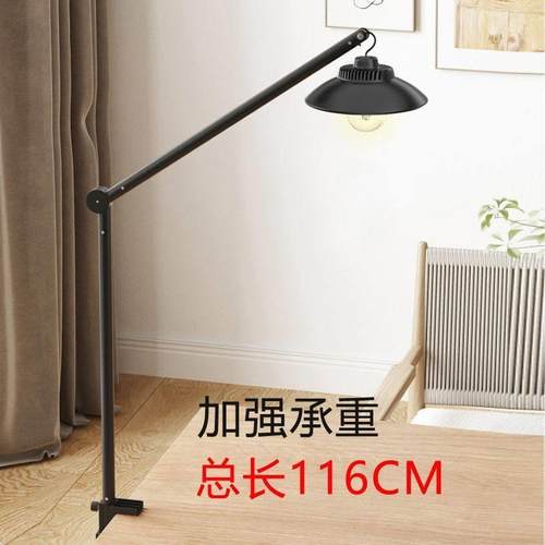 小吊扇固定支架灯架夹床头学生宿舍上铺微风扇床上挂杆伸缩折叠式 - 图0