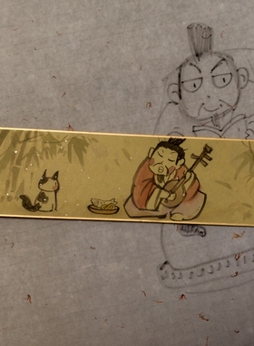 三包面原创插画手稿狸奴伴我系列猫猫插画古风萌趣插画小品