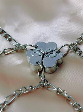 三人闺蜜磁铁相吸学生项链召唤闺蜜手环四人感应吊坠磁吸