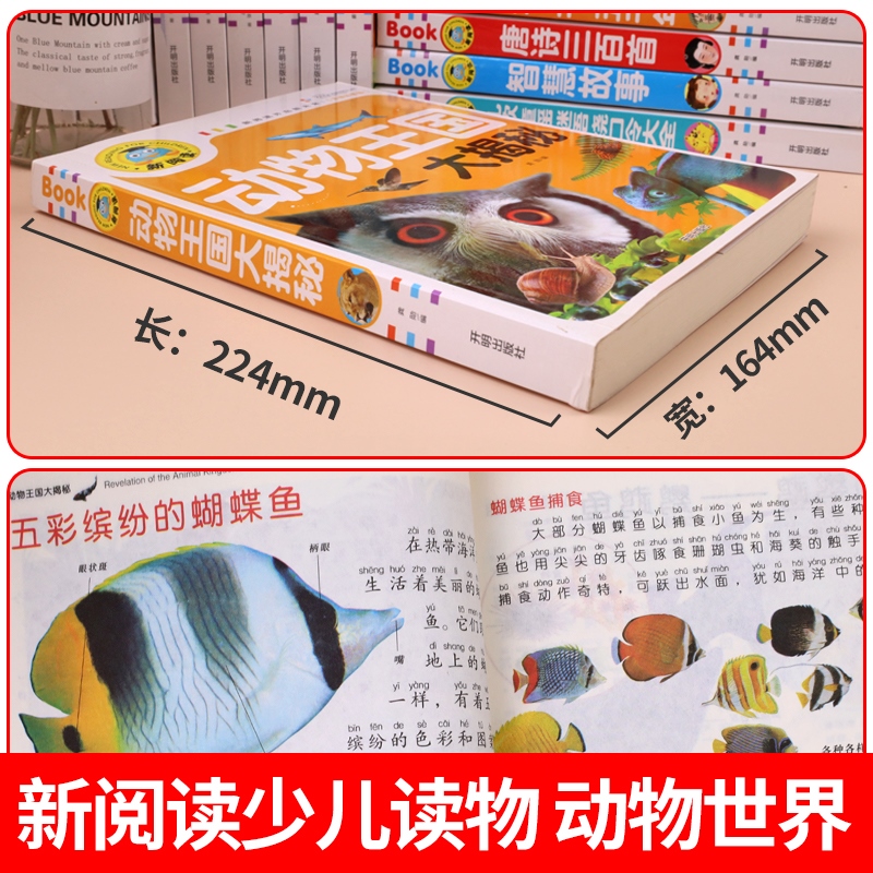 全2册动物王国大探秘注音版动物百科全书幼儿大百科全书 动物世界儿童图书科普书籍小学生一二年级 课外书科学书海洋生物大揭秘 - 图0