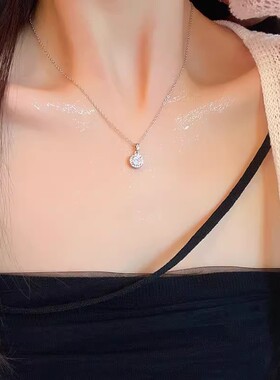 钛钢轻奢微镶锆石锁骨链女款