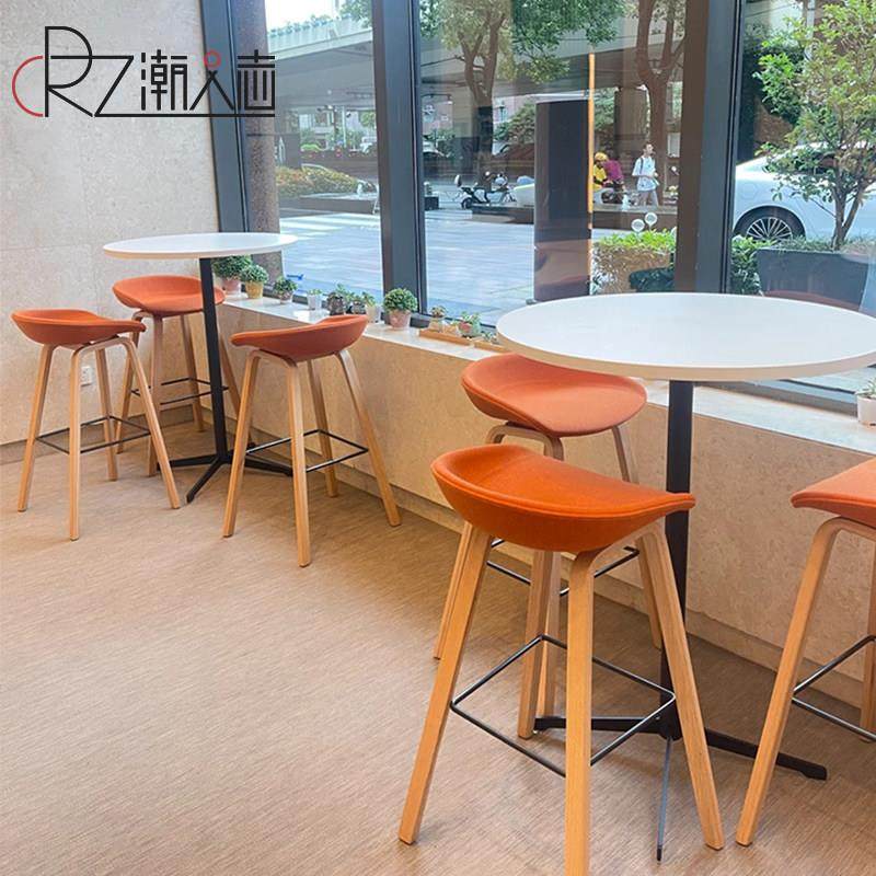 北欧创意实木吧台椅小户型家用软包高餐椅现代简约高脚凳子酒吧椅,淘宝优惠券,粉丝福利购,淘宝优惠卷