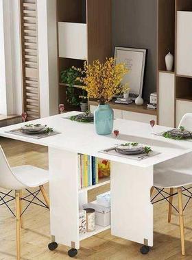 折叠伸缩椅小户型餐桌组合家用餐桌台面多用厨房移动简约可折叠木