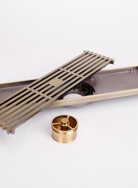 8*20长方形地漏8*30全铜地漏潜水卫生艇间防臭大排量长条地漏