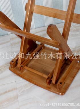 九强楠竹折叠凳纳凉凳实木户外凳马扎子便携式弧边折叠凳小号