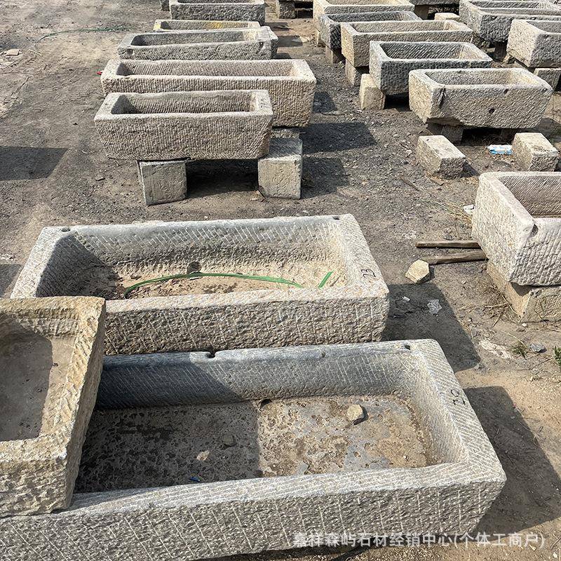 民俗旧石器老石槽复古农村牛槽庭院户外洗手池园林景观流水摆件 - 图1