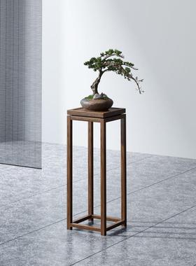 新中式茶水柜多功能实木茶桌边柜电茶炉支架茶水台橡胶木茶几家用