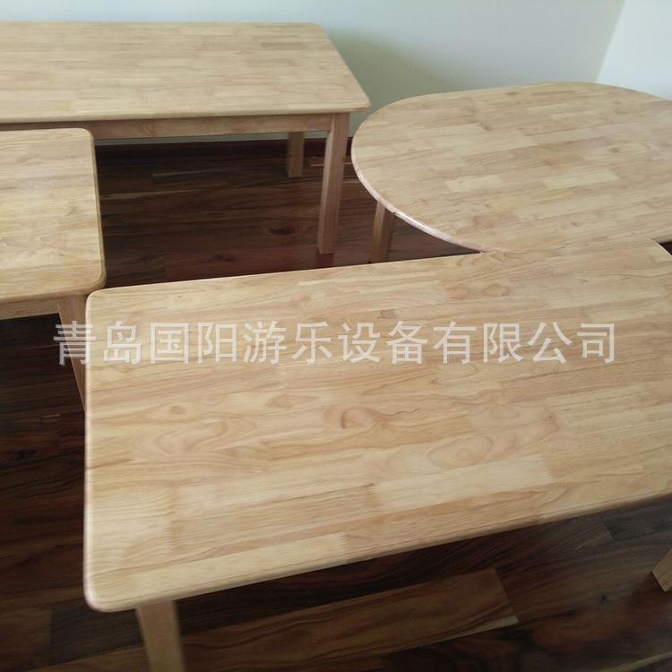 Kindergarten tables and chairs wooden solid wood preschool children's learning desks and chairs set six-person game small table