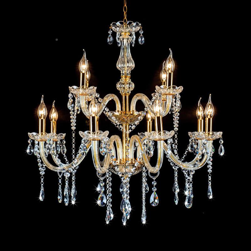 式水吊776灯客厅酒店大堂吊灯晶金灯色蜡烛饰欧卧室餐厅灯具 - 图0