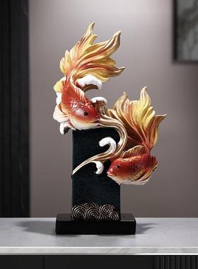 年招年有ZH-145鱼摆国潮财鱼件摆件轻酒柜奢纪念抽象客厅玄关简约